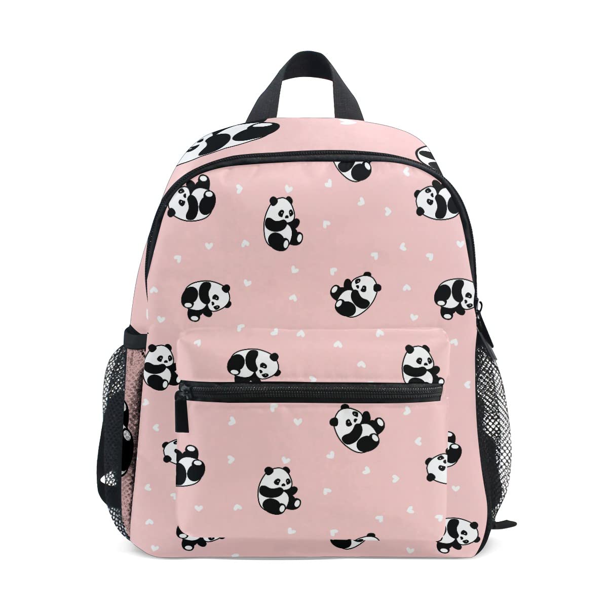 JIPONI Cute Panda Heart Pink Toddler Backpack for Boys & Girls - Preschool Backpack with Adjustable Chest Strap & Multiple Pockets - Perfect for Daycare, Kindergarten, and Travel Accessories
