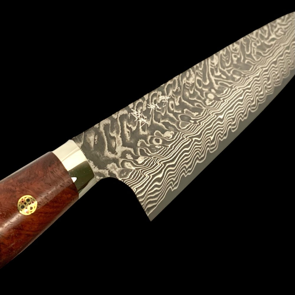 Premium Yoshimi Kato SG2 V Damascus Gyuto 210mm Japanese Chef Knife with Special Edition Yo Handle - Perfect for Sushi, Meat Cutting & Professional Kitchen Use