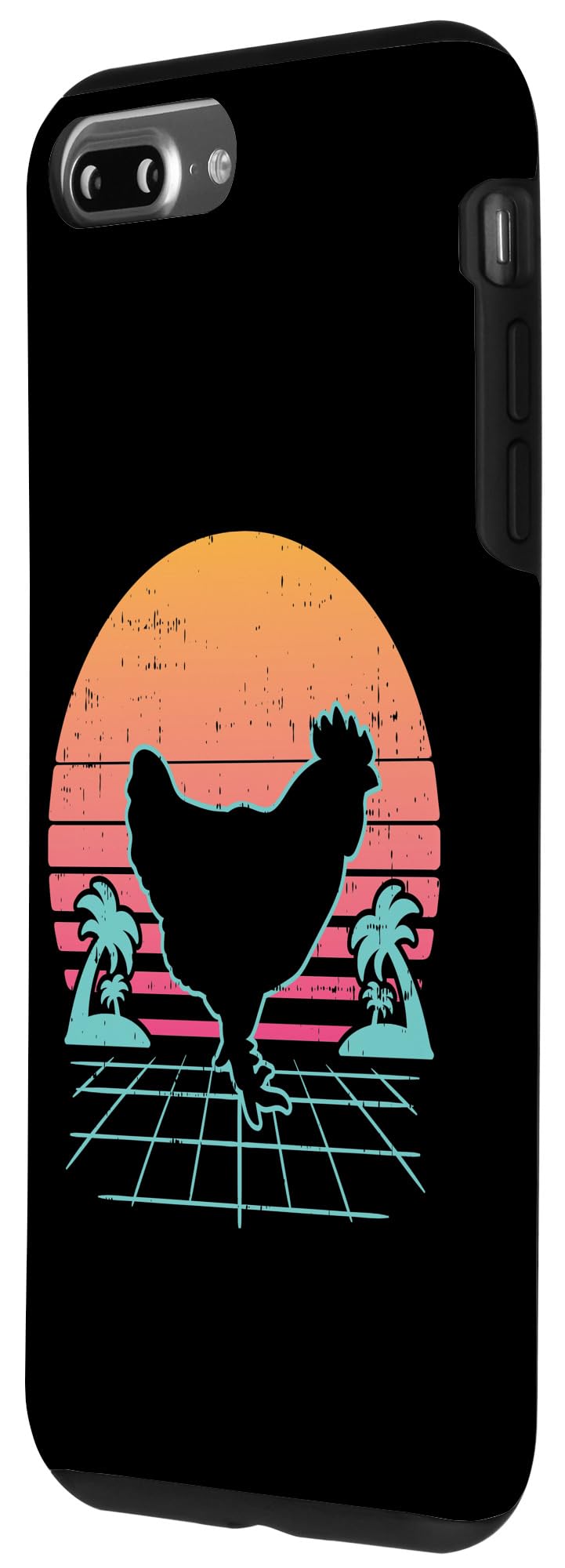 iPhone 7 Plus/8 Plus Case - Vintage Chicken Vaporwave Aesthetic Retro Farm Animal Design - Perfect Farmer Gift & Unique Phone Cover for Country Lovers, Rural Lifestyle