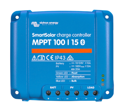 SmartSolar MPPT 100/15 Solar Charge Controller - 12V/24V 15A Maximum Power Point Tracking for RV, Boat & Off-Grid Solar Systems