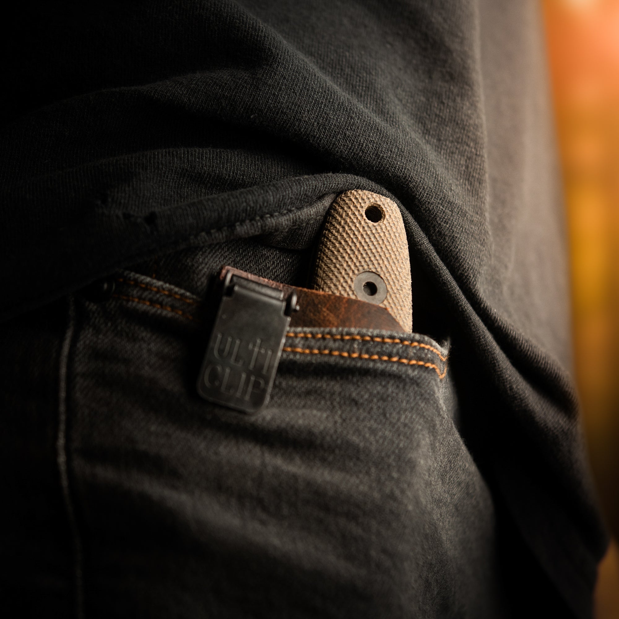 CPM MagnaCut EDC Fixed Blade Knife - Circadian Clip Point with Black Cerakote & Canvas Micarta Handle | Tactical Survival, Outdoor Camping, Hunting Gear