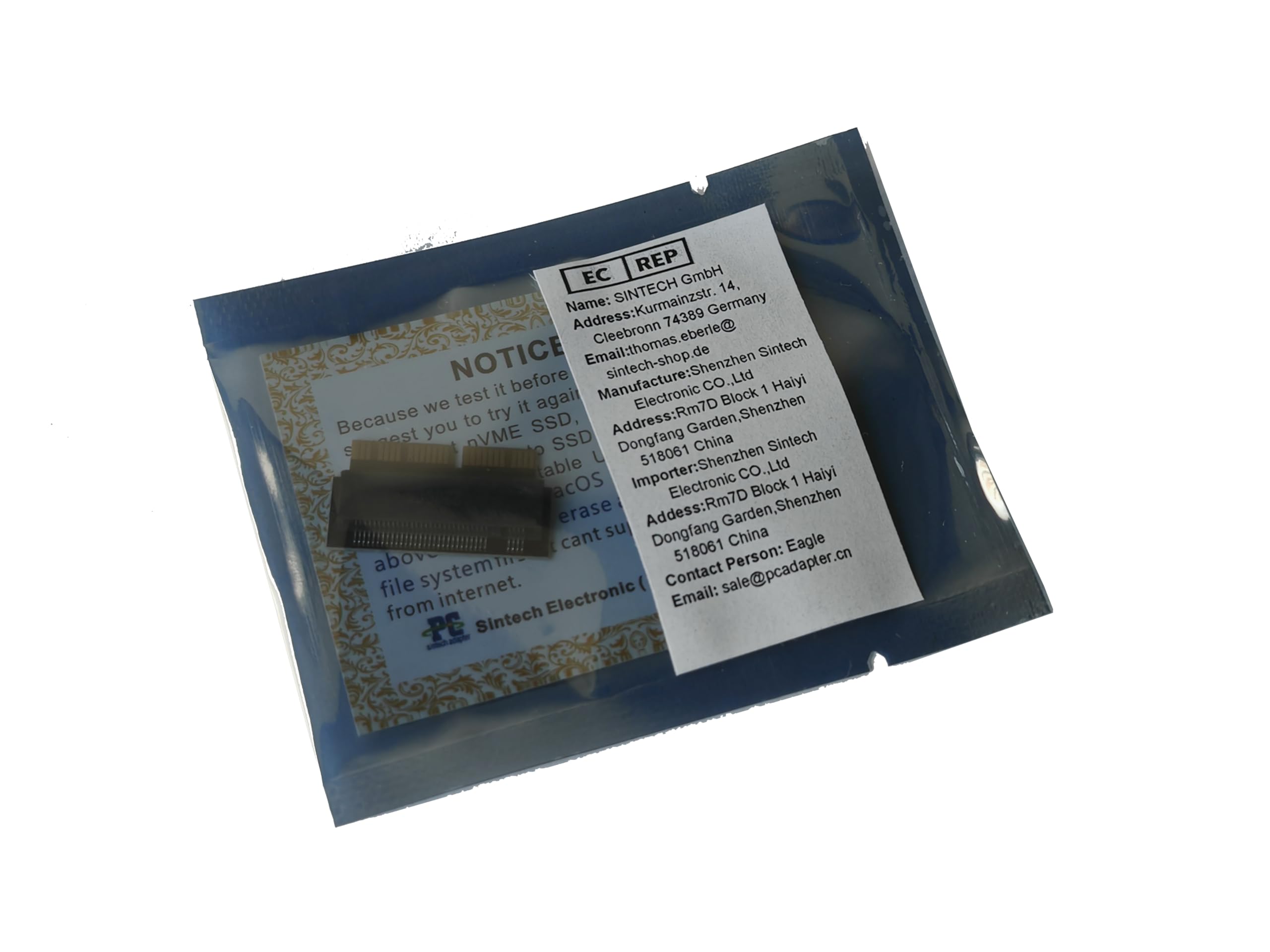 Sintech NGFF M.2 NVMe SSD Adapter Card for MacBook Air (2013-2016) & MacBook Pro (Late 2013-2015) - Upgrade Your Laptop Storage for Faster Performance | Perfect for Data Transfer, Gaming, and Professional Work