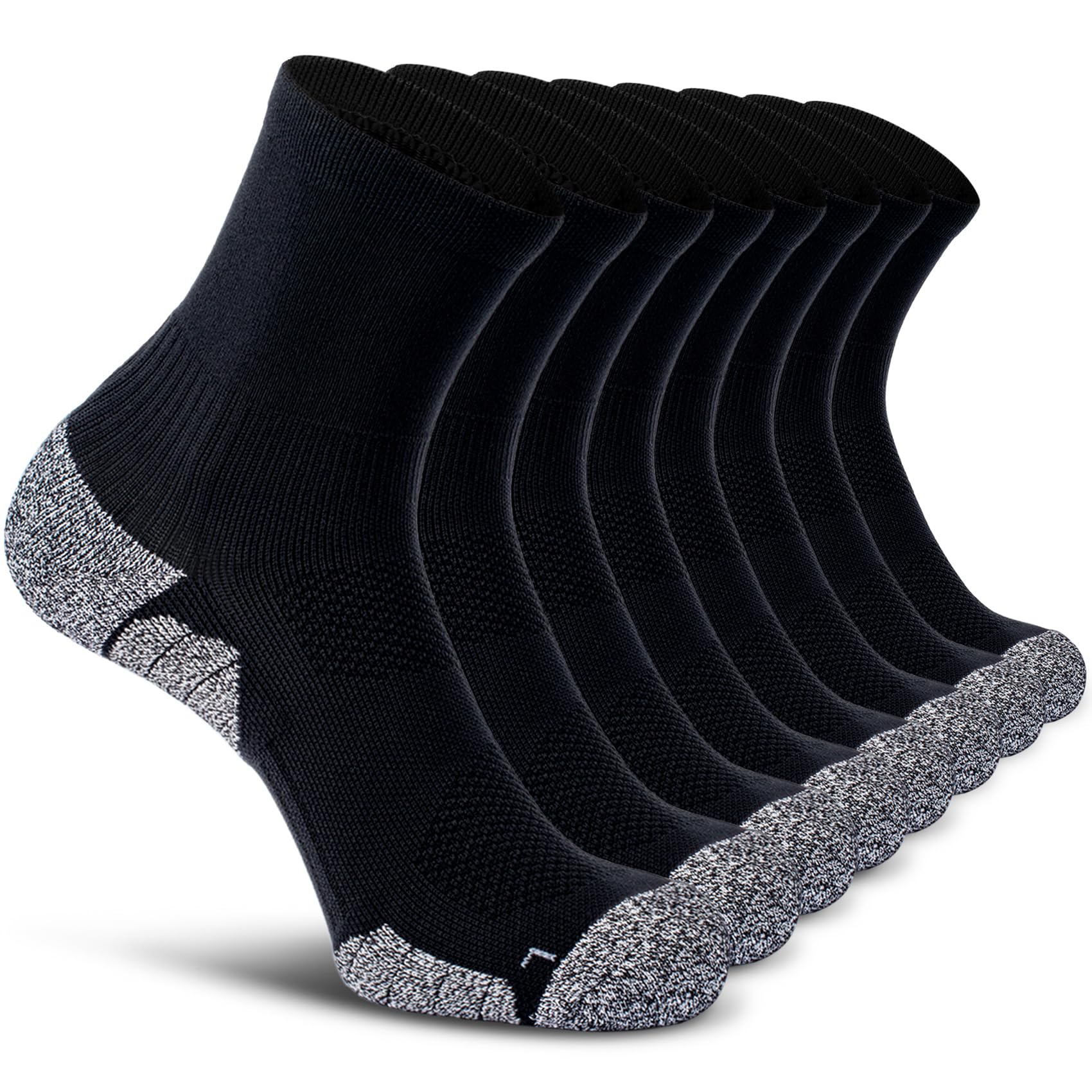 CWVLC Compression Athletic Quarter Socks for Men & Women - Breathable Cushioned Support Socks for Running, Basketball & Workout - Enhanced Performance & Comfort