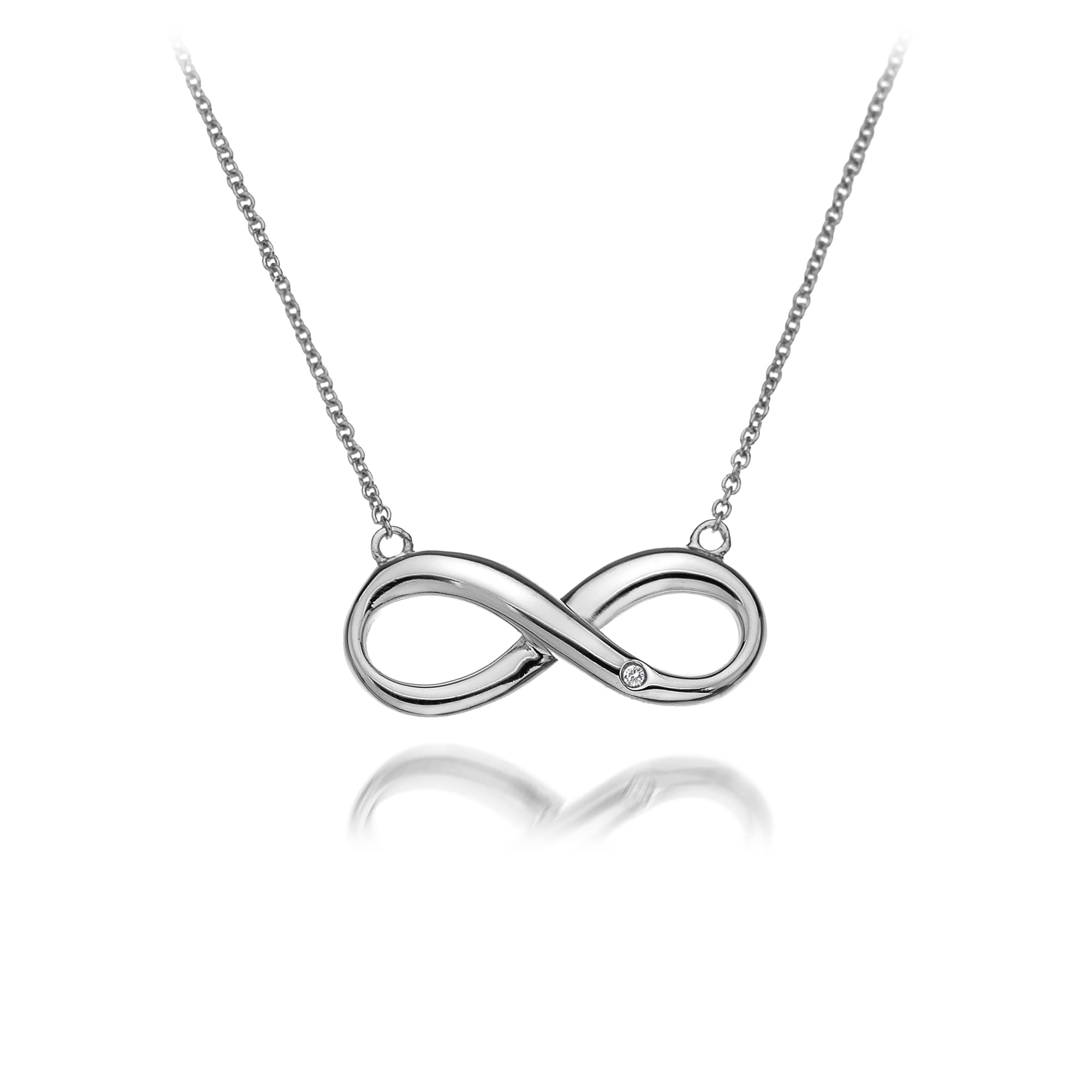 Hot Diamonds DN096 Sterling Silver Infinity Necklace for Women - Elegant Jewelry Gift for Her, Perfect for Anniversaries, Birthdays & Special Occasions