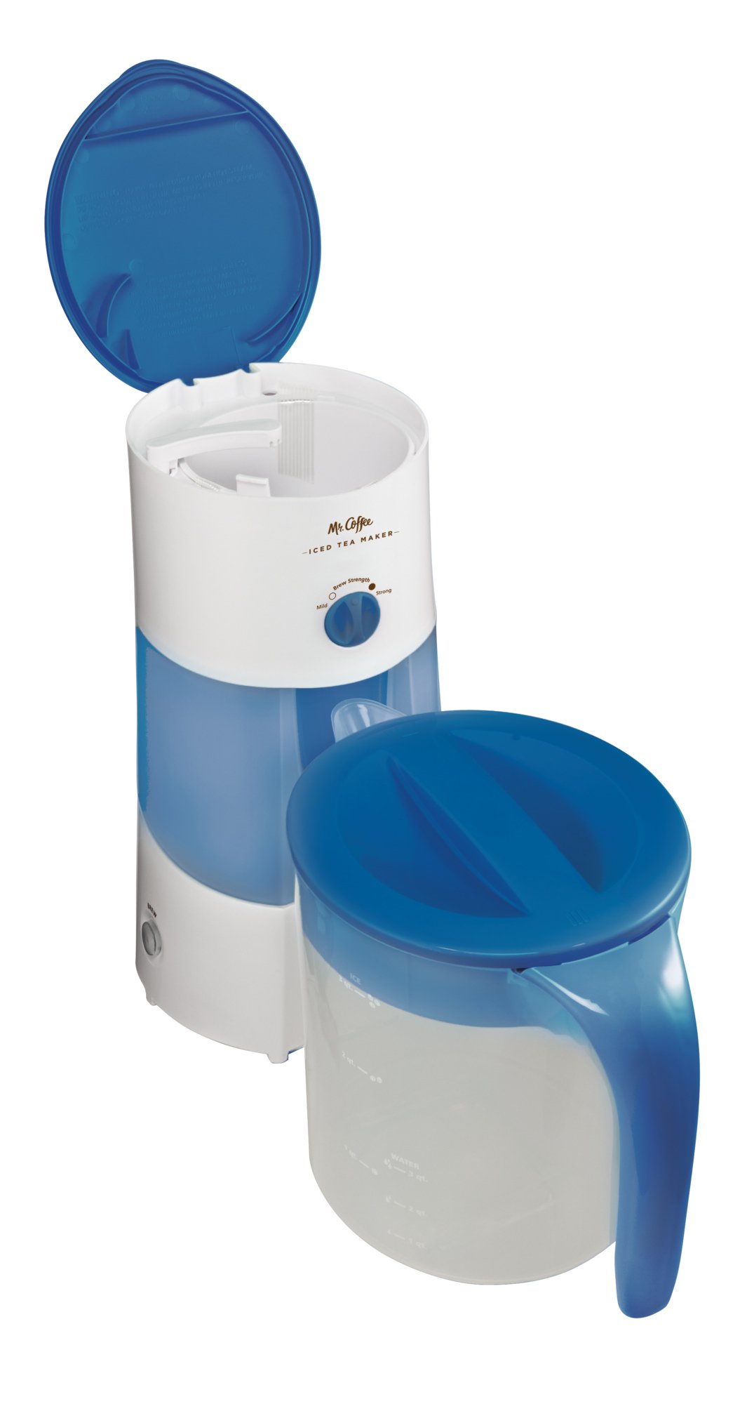 Mr. Coffee 3-Quart Iced Tea & Coffee Maker - Fast Brewing, Easy to Use, BPA Free - Perfect for Summer Parties, BBQs & Family Gatherings (Blue)