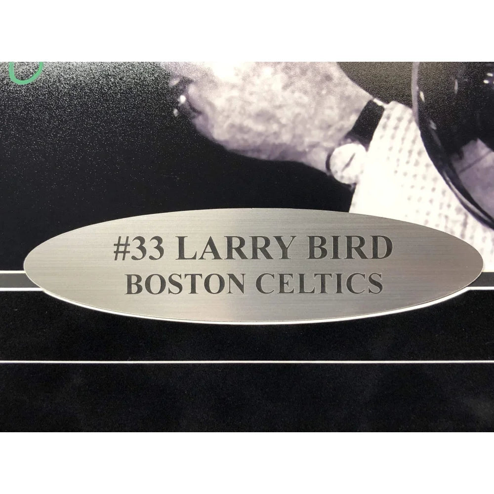Larry Bird Hand Signed Framed Celtics 16x20 Photo with Auerbach Cigar Autograph & COA - NBA Memorabilia, Basketball Collectible for Sports Fans & Home Office Decor