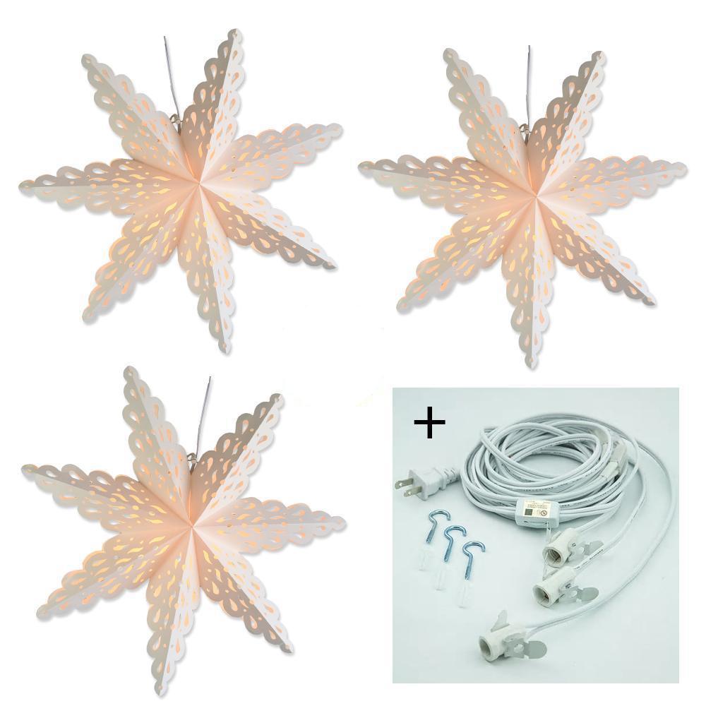 3 Pack White Winter Holiday Spirit 24