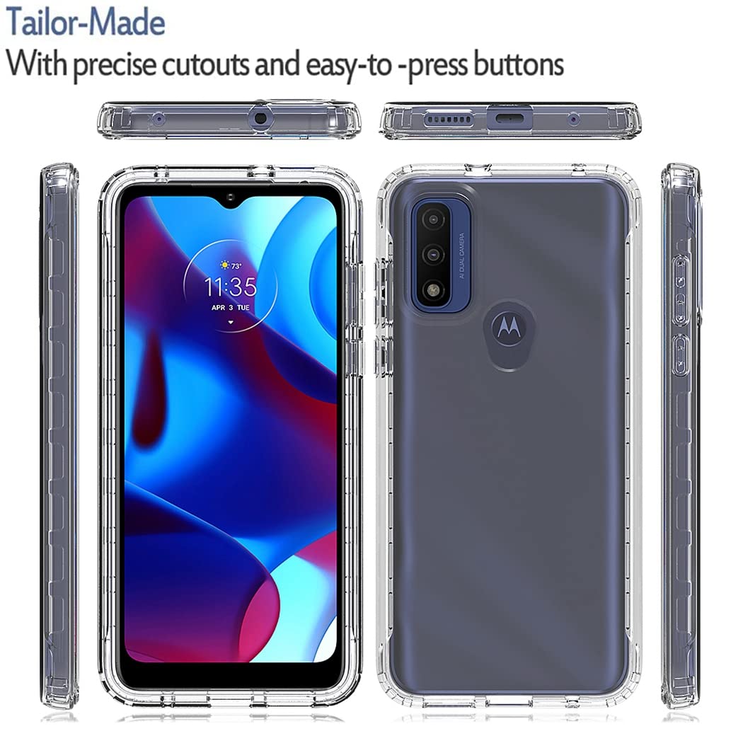 **Moto G Pure Case 2021 - Clear Full Body Protective Hard PC Shell with Tempered Glass Screen Protector | Shockproof & Scratch-Resistant Cover for Motorola Moto G Pure (2021) | Perfect for Everyday Use, Travel & Outdoor Activities**