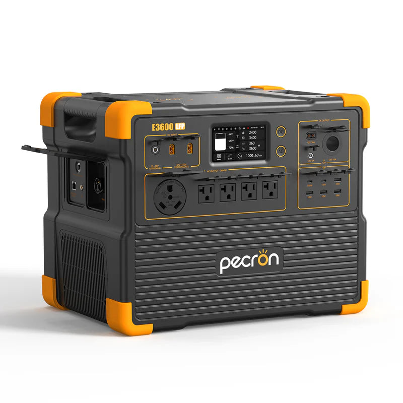 Pecron E3600 LFP 3600W 3072Wh Portable Solar Generator with Optional Solar Panel Bundle | 5-Year Warranty | Off-Grid Power for Camping, RV & Emergency Backup