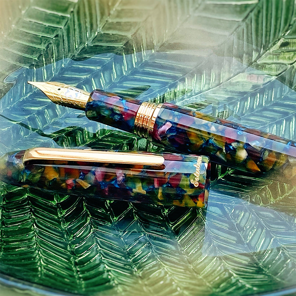 Esterbrook Estie Fountain Pen - Botanical Gardens Gold Trim - Premium Writing Instrument for Calligraphy, Journaling & Gifting - Elegant Office & Home Use
