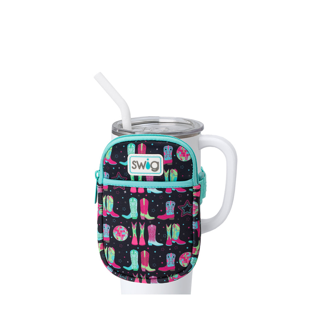Disco Cowgirl Mega Mug Pouch - Large Insulated Tumbler Holder for Women | Perfect for Concerts, Rodeos & Western Themed Parties