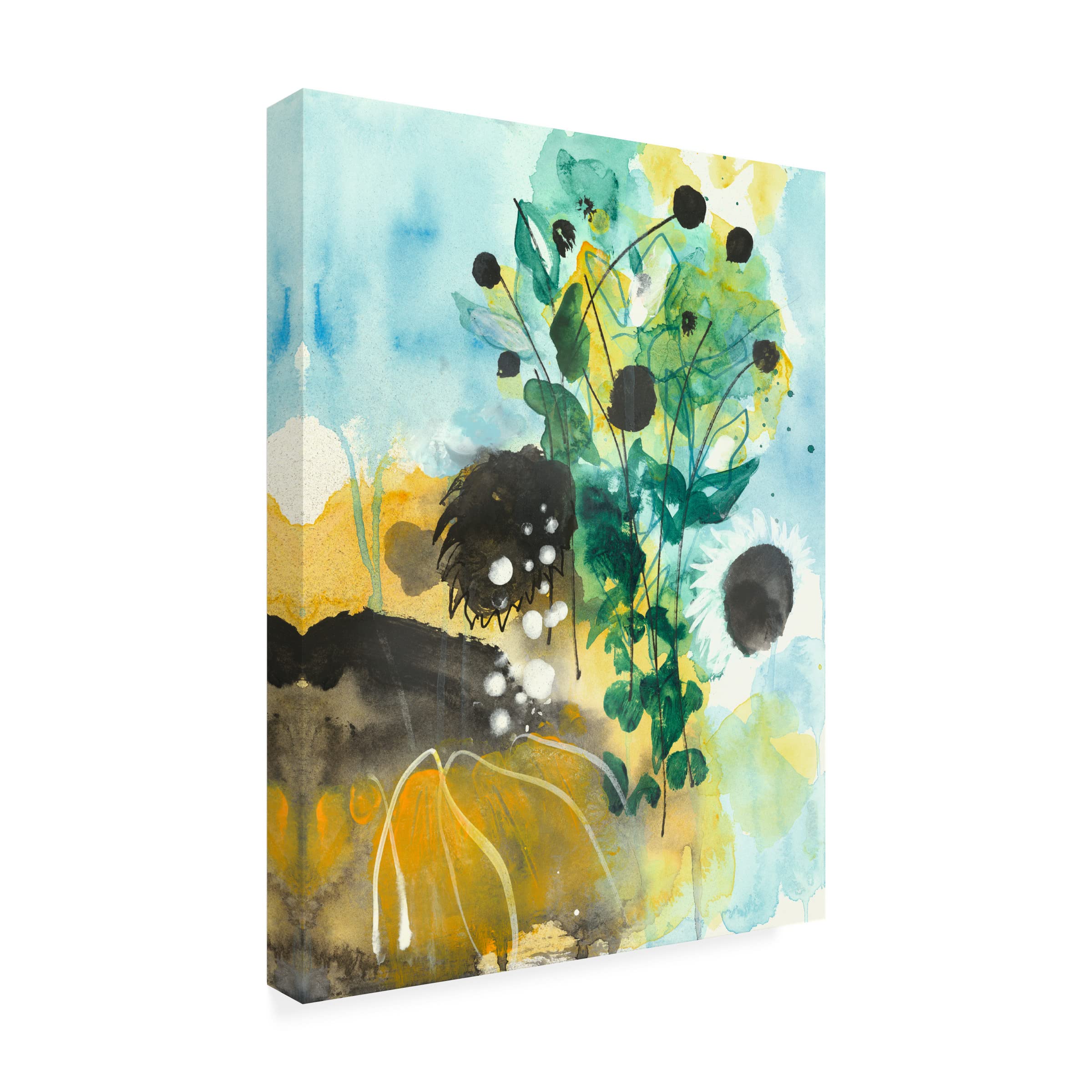 Trademark Fine Art 'Sunflower Kisses II' Canvas Wall Art by Corina Capri - Vibrant Floral Painting for Living Room, Bedroom & Office Decor