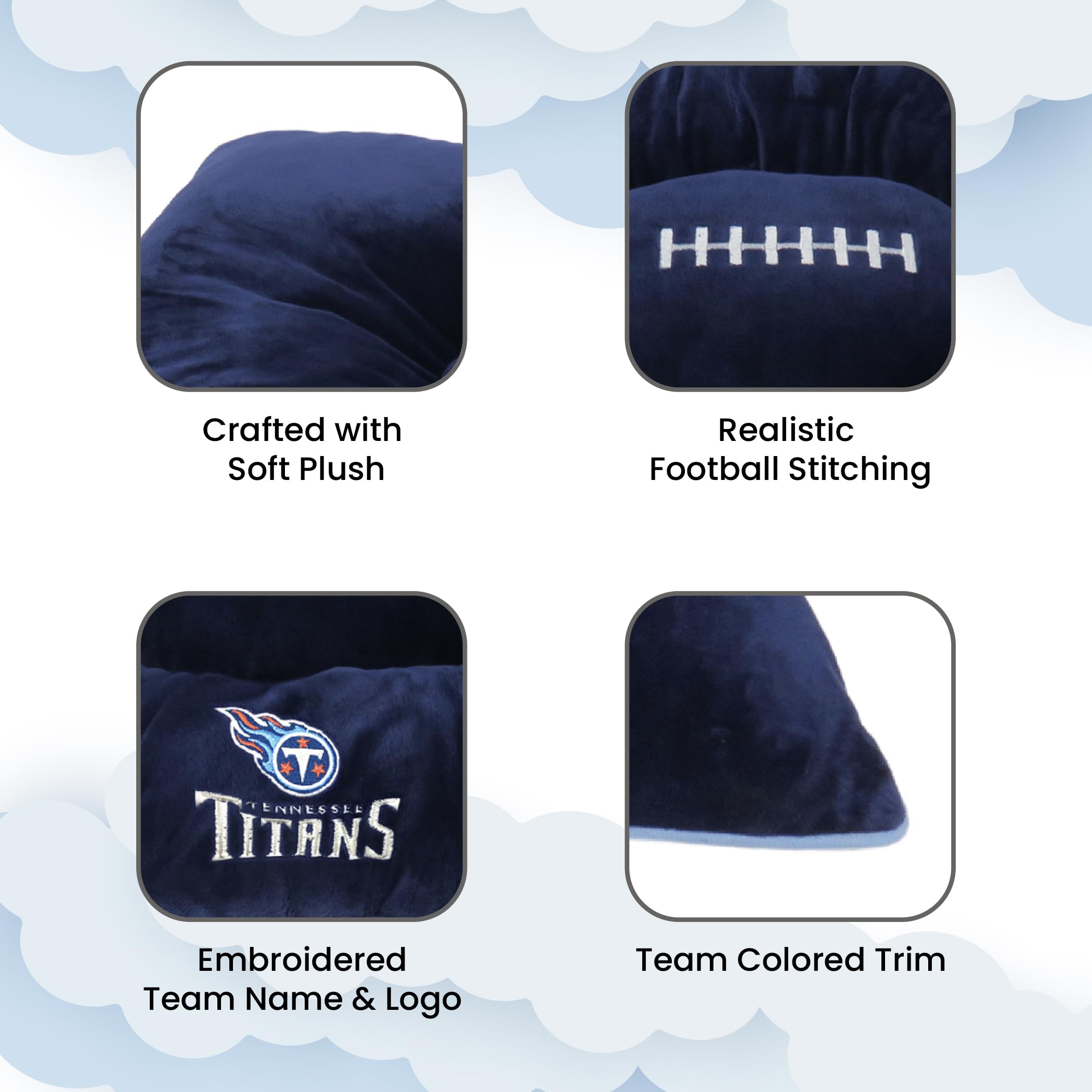 Tennessee Titans NFL Pet Bed - Soft & Cozy Plush Pillow Dog & Cat Bed for Cuddling & Warmth | Perfect for Game Day Lounging & Pet Comfort