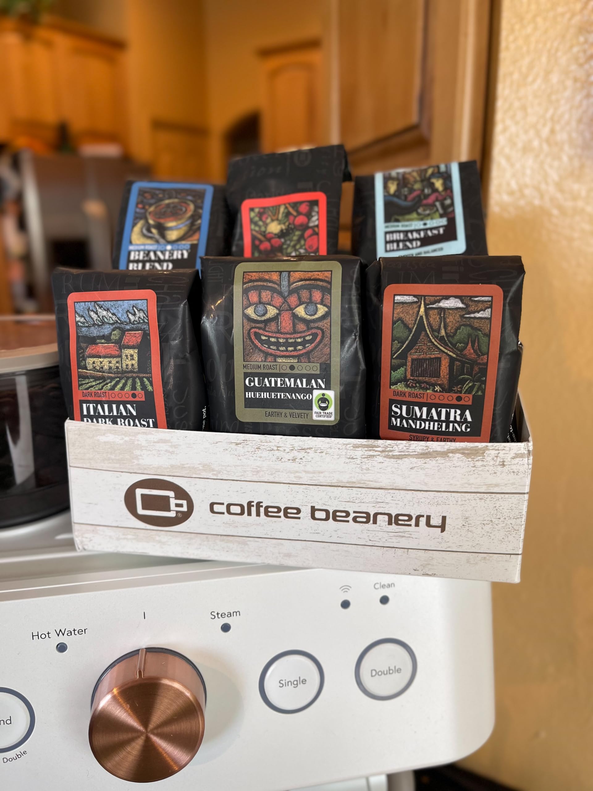 Premium Right Roast Coffee Sampler - 6 Single Pot Sample Bags (Light, Medium & Dark Roast) | Gourmet Coffee Gift Set for Home, Office & Camping Brewing