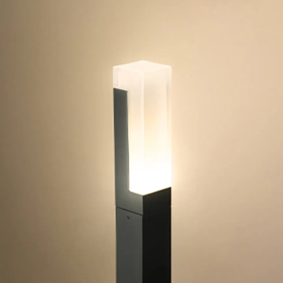 Square Acrylic Solar Bollard Lights - Outdoor Landscape Lighting for Garden, Pathway, Driveway & Patio | Weatherproof Solar Powered LED Lights