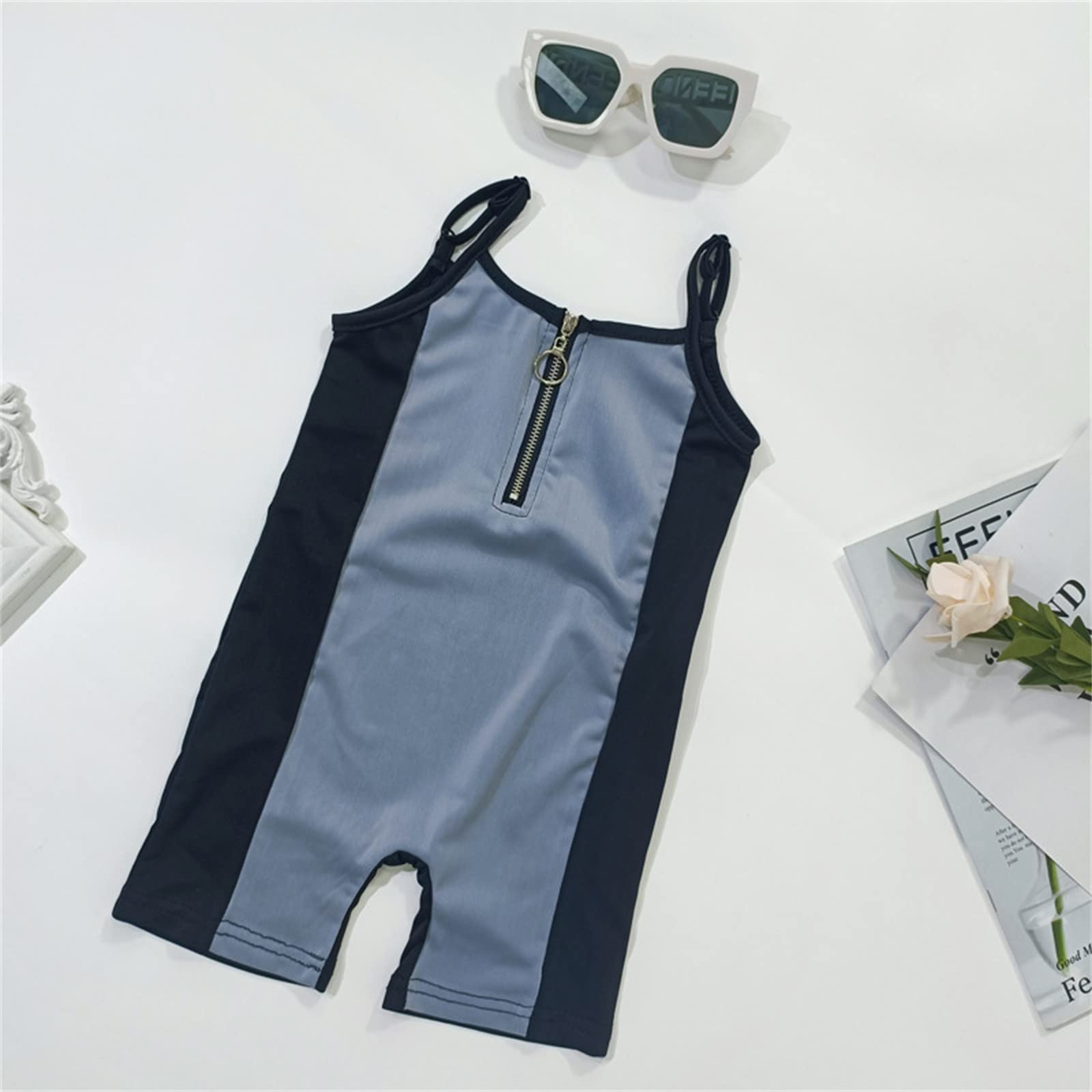 Girls' Patchwork Sleeveless Jumpsuit Playsuit - Toddler & Baby Summer Beach Outfit for Kids | Perfect for Playdates, Pool Parties & Seaside Adventures