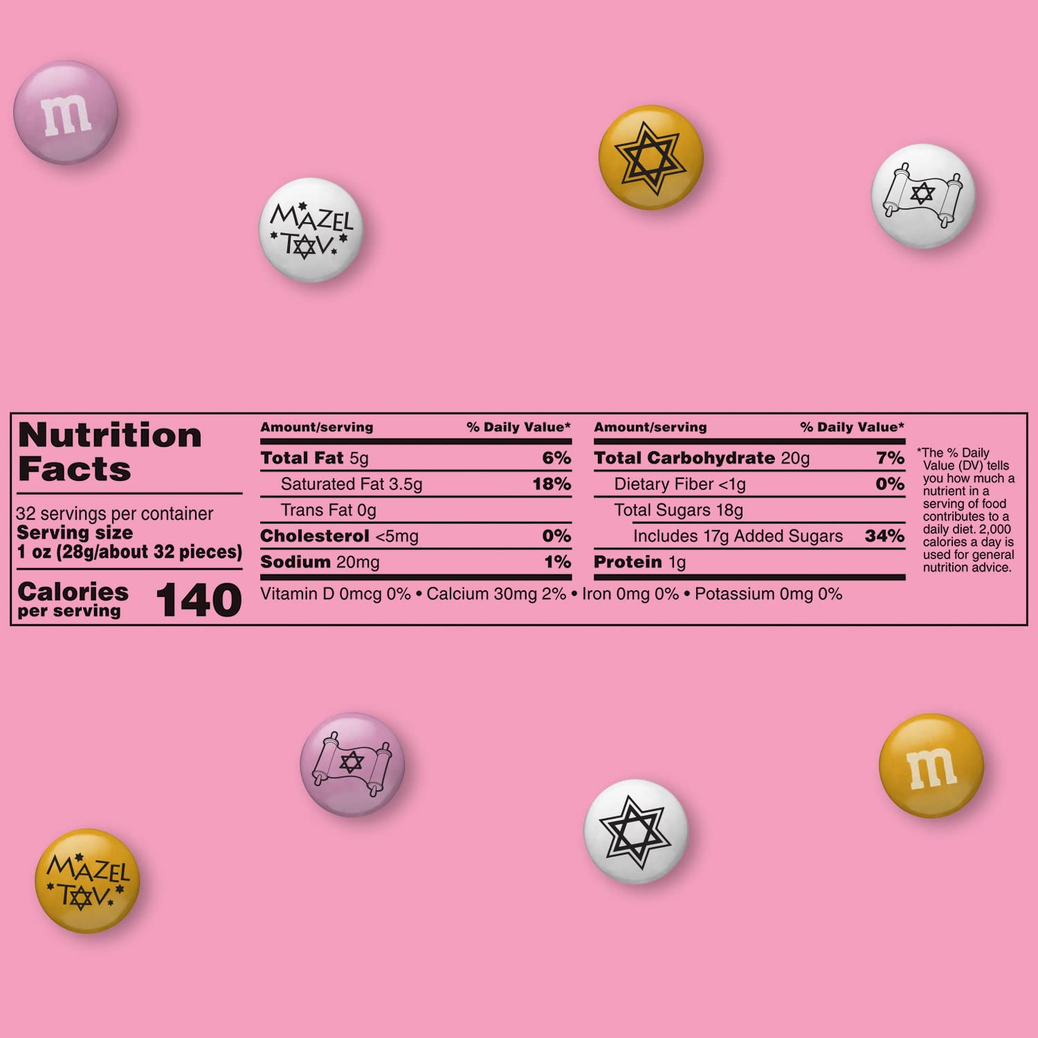 M&M'S Bulk Milk Chocolate Candy - 2lbs Resealable Bag for Bat Mitzvah Party Favors, Sweet Table & DIY Gifts | Perfect for Celebrations, Dessert Buffets & Special Occasions
