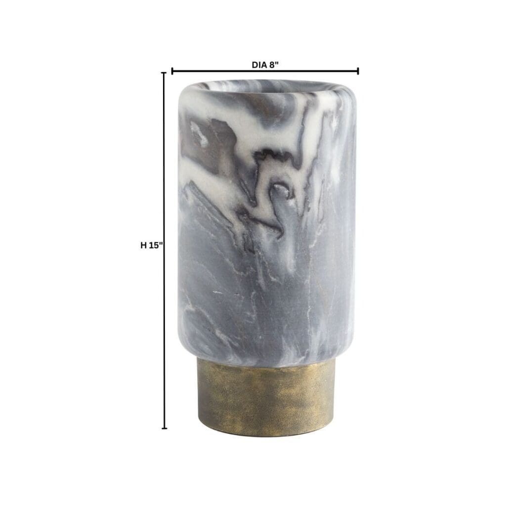 Cyan Design 11648 Roma Vase - Antique Brass & Grey Marble Decorative Vase for Home Decor, Centerpiece, Wedding, Dining Table, Living Room, Office