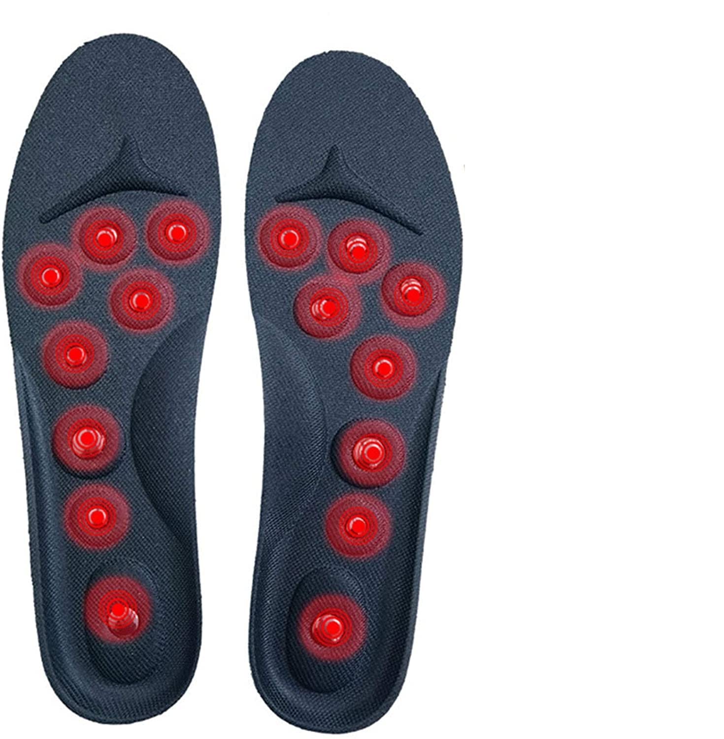 Massaging Orthotic Insoles for Plantar Fasciitis Relief - Acupressure Magnetic Shoe Insoles with Reflexology for Foot Pain Relief - Improves Blood Circulation - Perfect for Running, Walking & Standing All Day