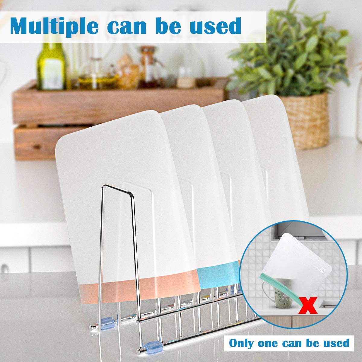 IDEATECH Stainless Steel Bag Drying Rack & File Organizer - Multi-Purpose Desktop Storage Shelf for Kitchen, Office, Bathroom - Space Saving Organization Solution for Books, Bags & Documents (Silver)