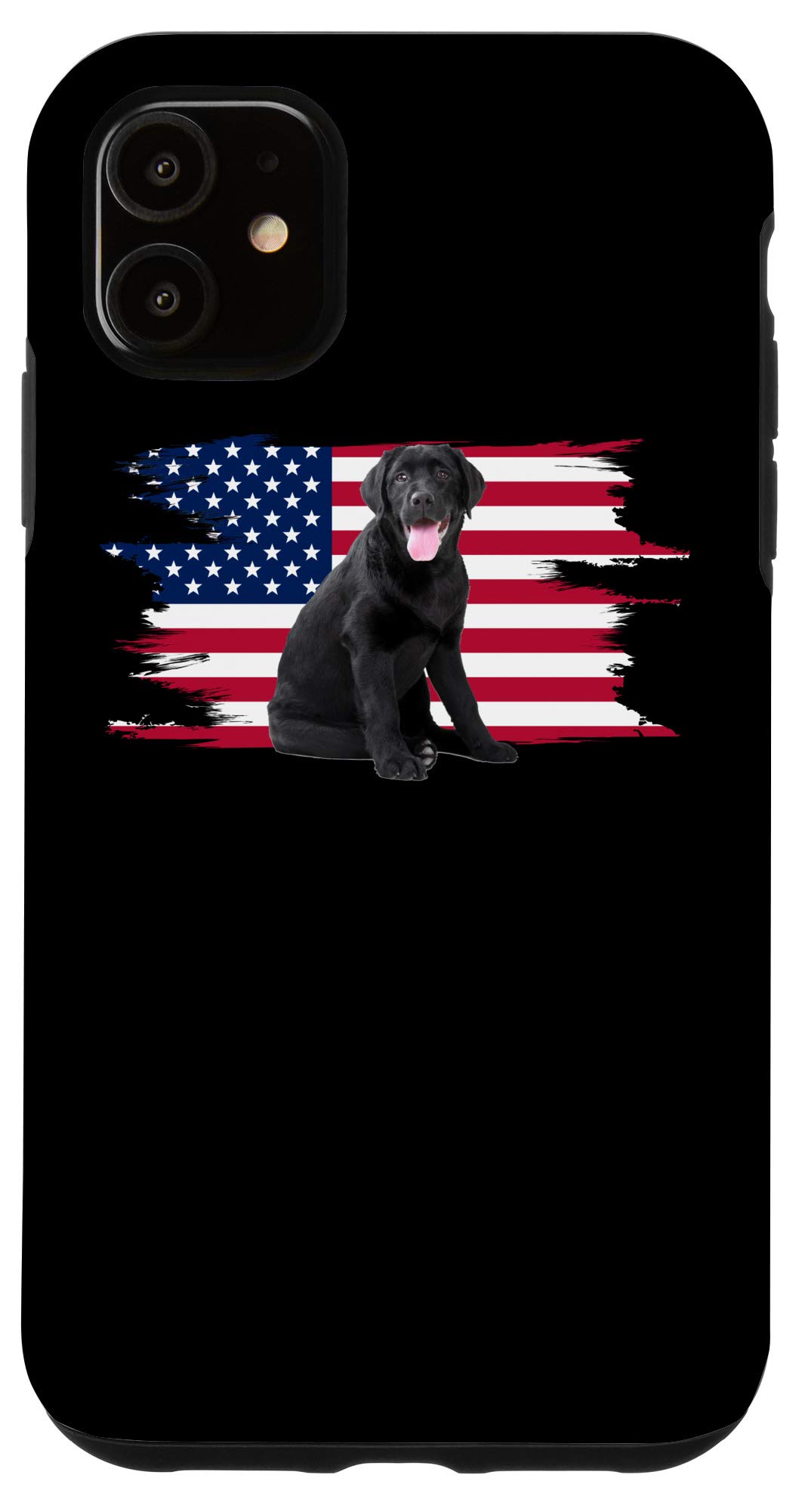 iPhone 11 Case with American Flag Design - Durable Black Lab Dog Pattern Protective Cover for Everyday Use & Outdoor Activities