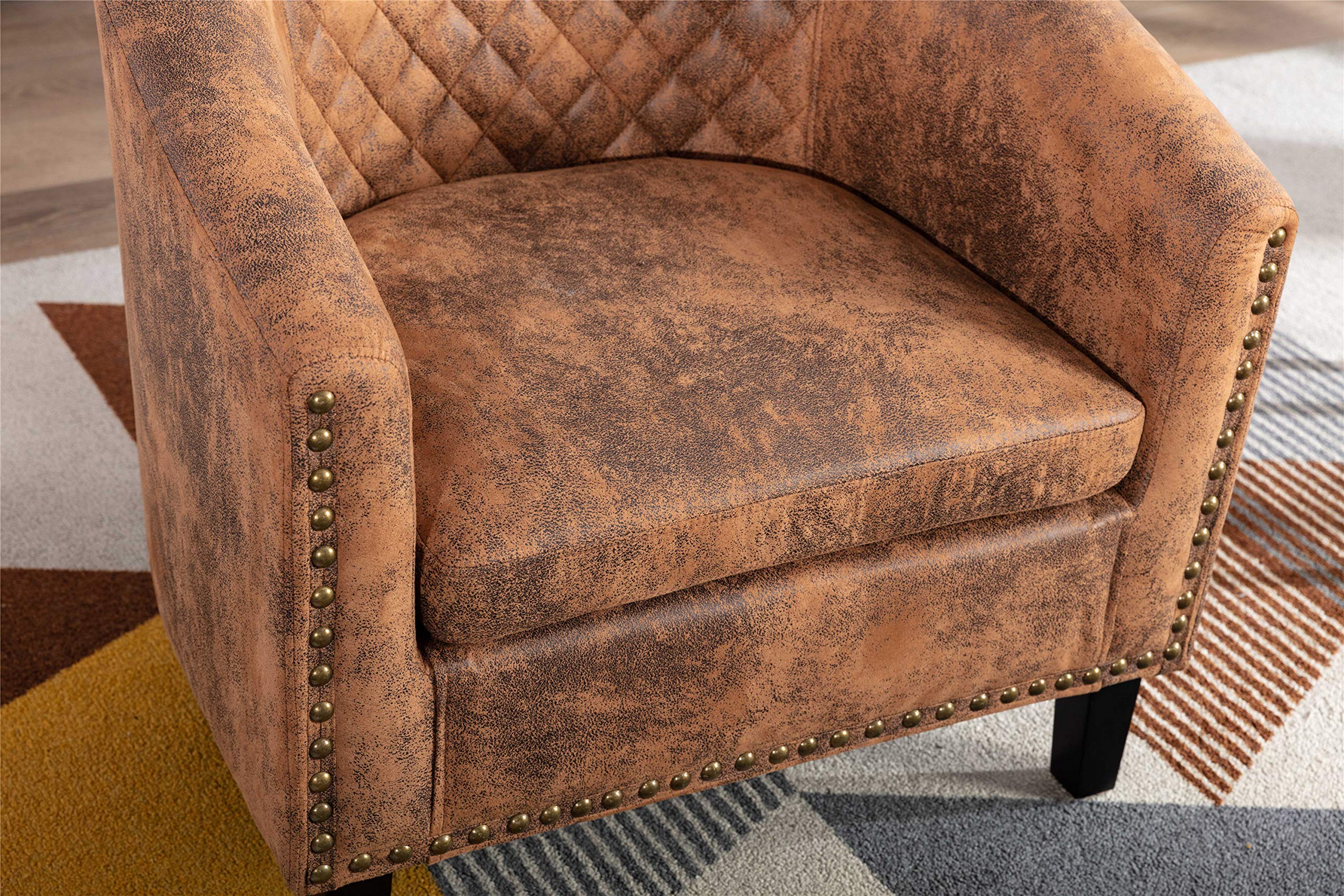 Modern Accent Arm Chair - Single Sofa Living Room Chair with Solid Wood Legs, Comfortable Reading Chair for Bedroom, Lounge & Home Office - Perfect for Relaxing, Reading & Decorating Your Space