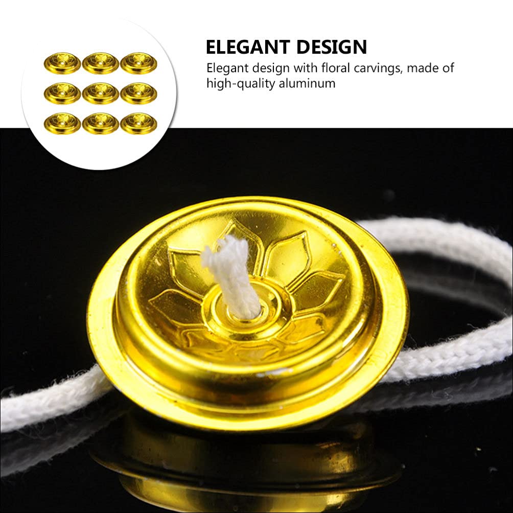 9PCS Oil Float Buddha Wick Holders - Floating Lotus Oil Lamp Supplies for Liquid Butter Lamps, Enshrine & Decorate Altars - Perfect for Meditation, Yoga, Prayer & Spiritual Ceremonies