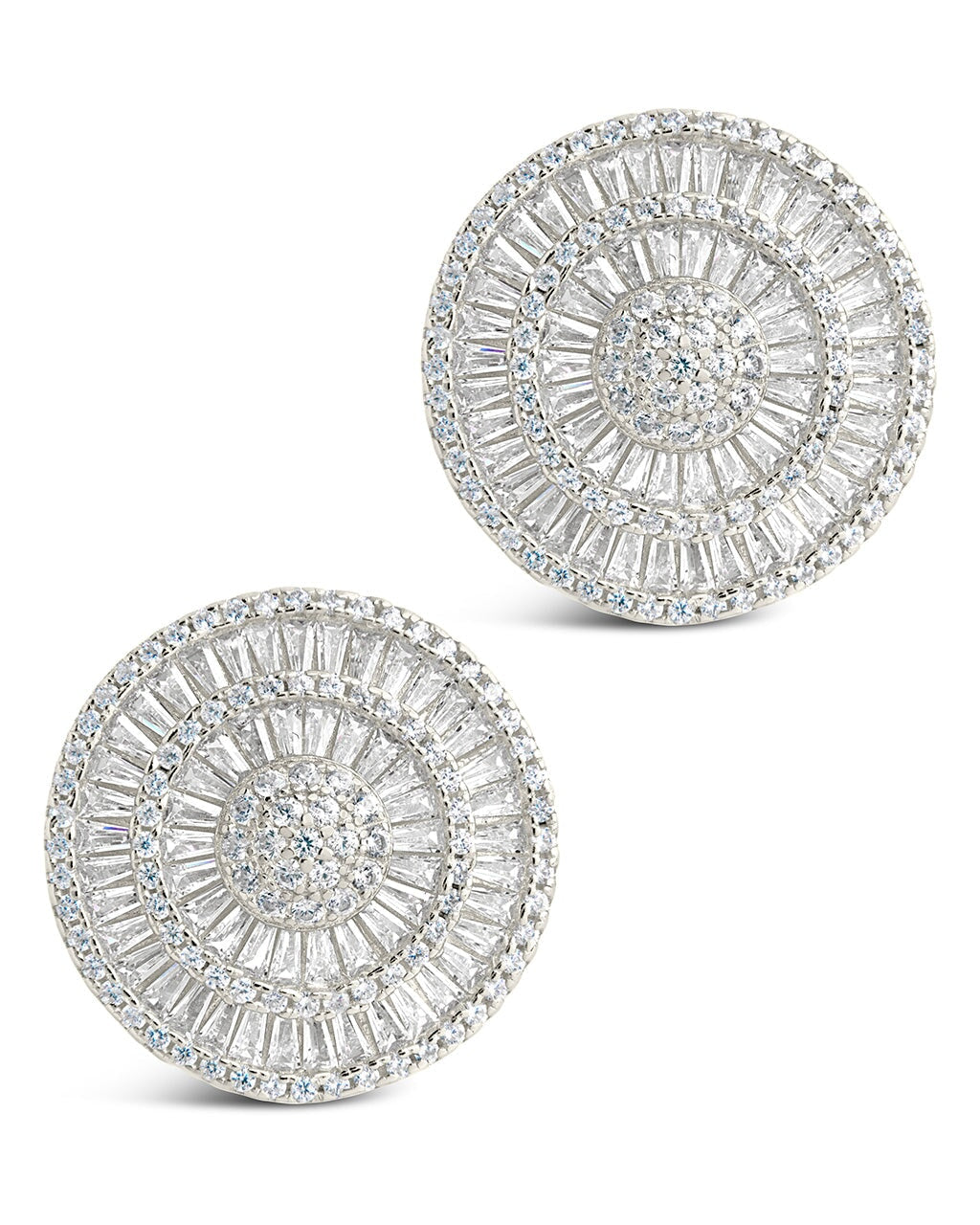 Sandy CZ Circle Stud Earrings for Women - Sparkling Cubic Zirconia Stud Earrings - Elegant & Dainty Jewelry for Everyday Wear, Parties & Gifts