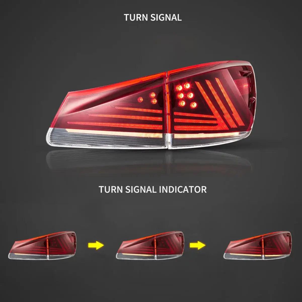 Upgraded LED Tail Lights Assembly for 2006-2013 Lexus IS 2nd Gen (XE20) - High Visibility & Modern Style - Perfect for Night Driving & Car Customization