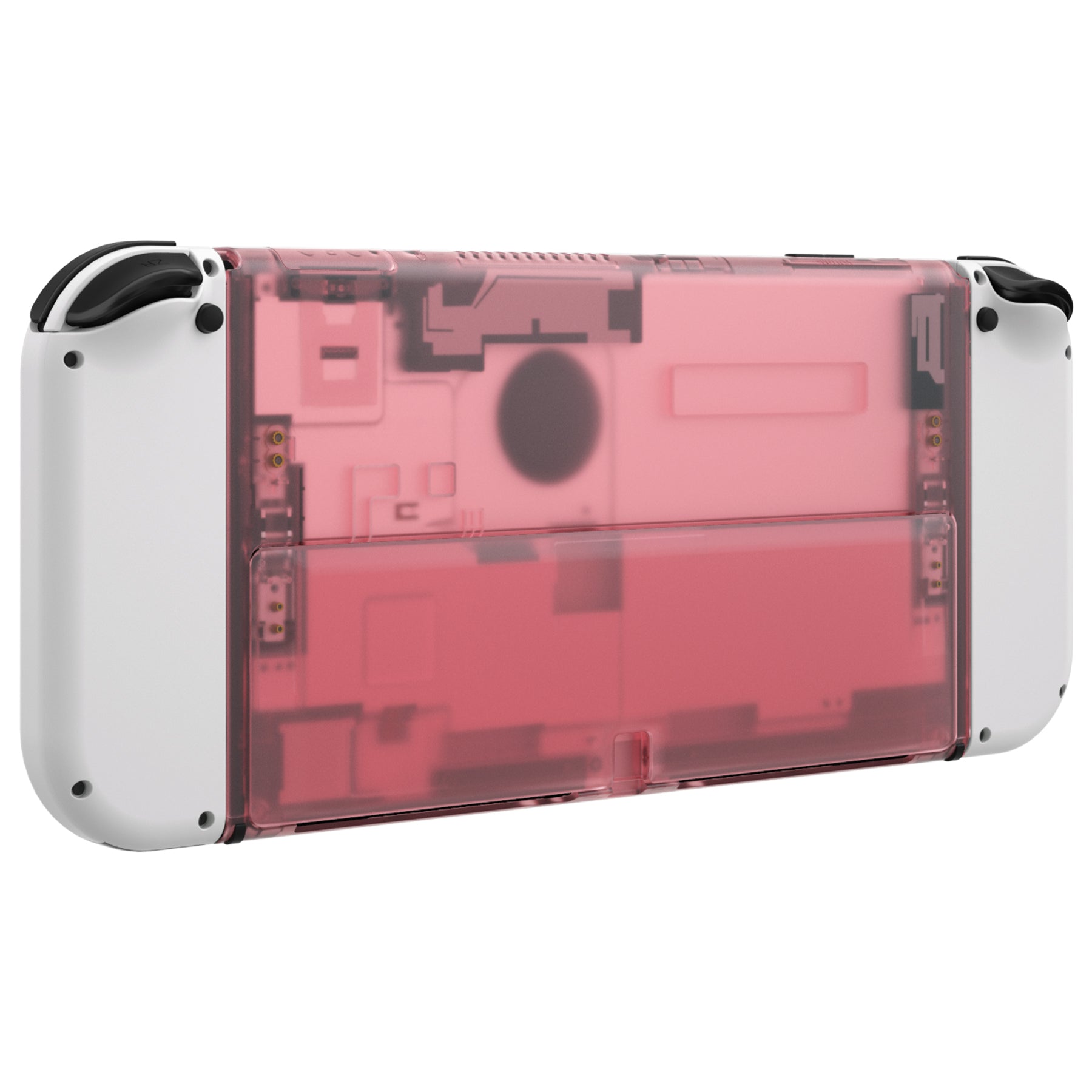 eXtremeRate Replacement Back Plate with Kickstand for Nintendo Switch OLED - Cherry Pink | Custom Gaming Shell for Enhanced Protection & Style | Perfect for Travel, Gaming Sessions & Console Personalization