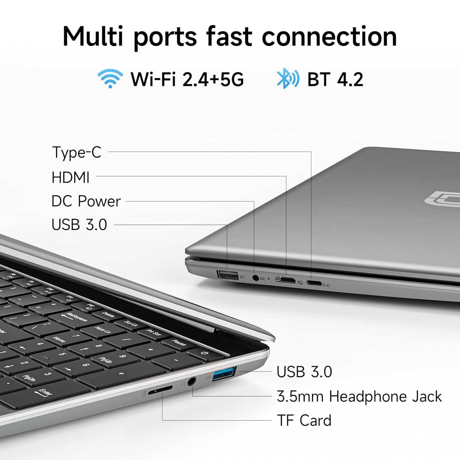 Jumper 15.6 Inch FHD Laptop - Intel 5305U Processor, 12GB RAM, 128GB eMMC + 512GB SSD, 38Wh Battery, Stereo Speakers, USB 3.0 & Type-C - Perfect for Business, School & Home Office Use