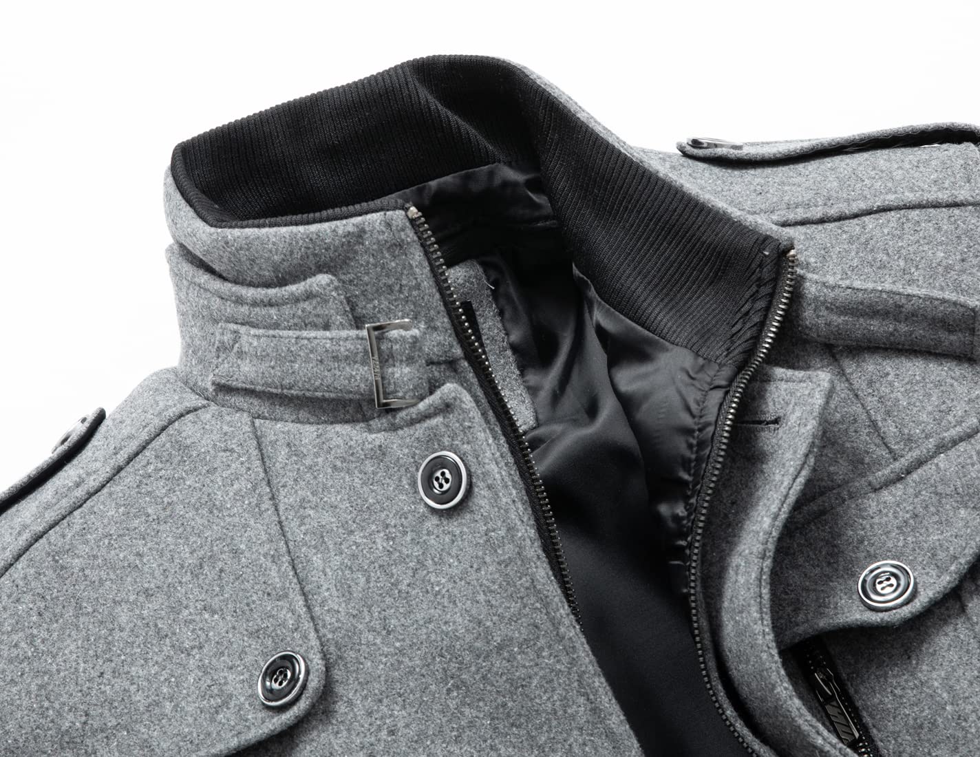 Stylish Men's Wool Blend Single Breasted Military Peacoat for Winter - Warm & Fashionable Outerwear for Casual, Office & Outdoor Activities