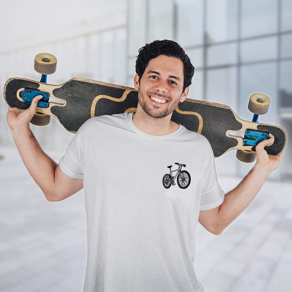 Funny Graphic T-Shirts for Men - Mountain White Bike Design Cotton Tee | Casual Wear, Gifts & Everyday Outfits