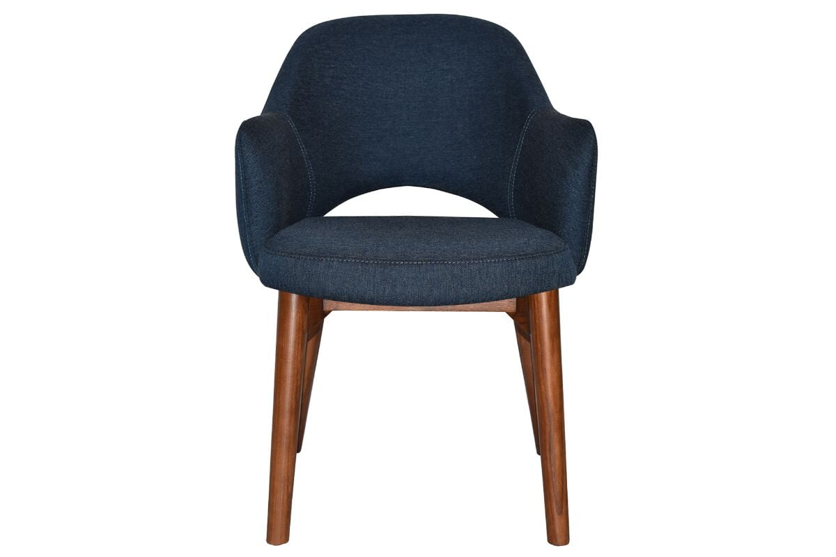 EZ Hospitality Cairo Indoor Armchair with Timber Base - Light Walnut Finish, 4-Leg Design for Living Room, Office, or Lounge Comfort