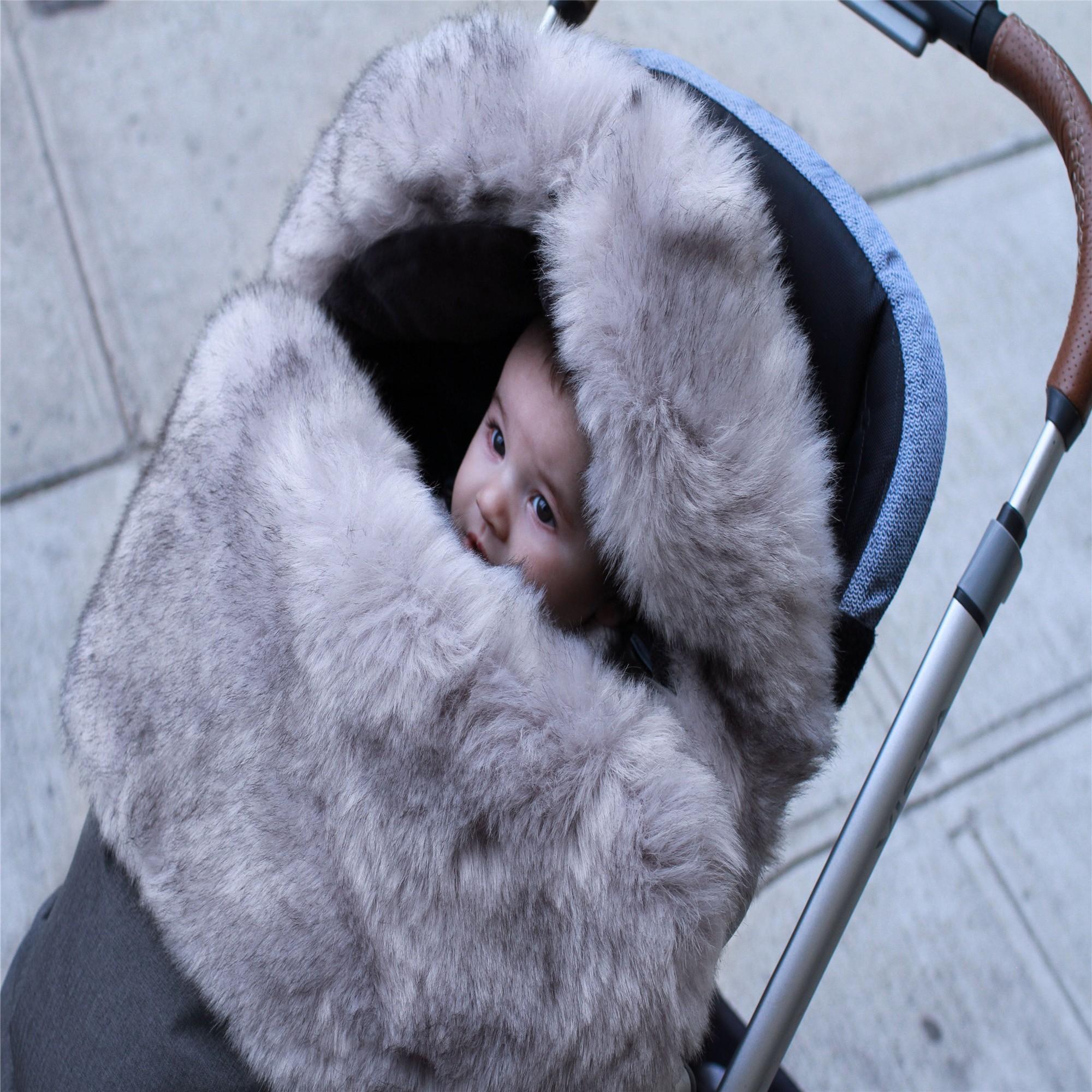 7AM Enfant PlushPOD Tundra - Premium Baby Car Seat Cover for Winter Warmth & Comfort - Perfect for Cold Weather Travel & Outdoor Adventures