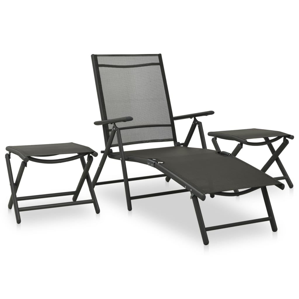 10-Piece Black & Anthracite Patio Dining Set with Deep Seating Chairs & Ottoman - Outdoor Backyard Furniture for Garden, Poolside & Deck Relaxation