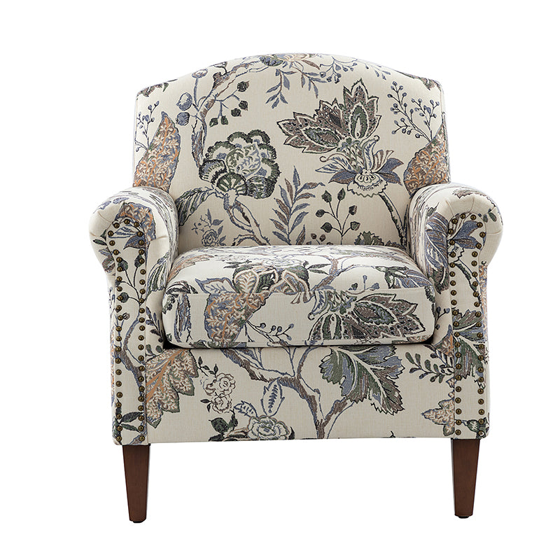 Matteo Upholstered Armchair with Nailhead Trim - Modern Accent Chair for Living Room, Bedroom & Office - Comfortable Lounge Chair with Stylish Nailhead Detailing