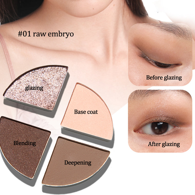 Judydoll Enamel 4-Color Eyeshadow Palette - Long Lasting, Highly Pigmented Makeup for Day & Night Looks - Perfect for Parties, Weddings & Everyday Wear