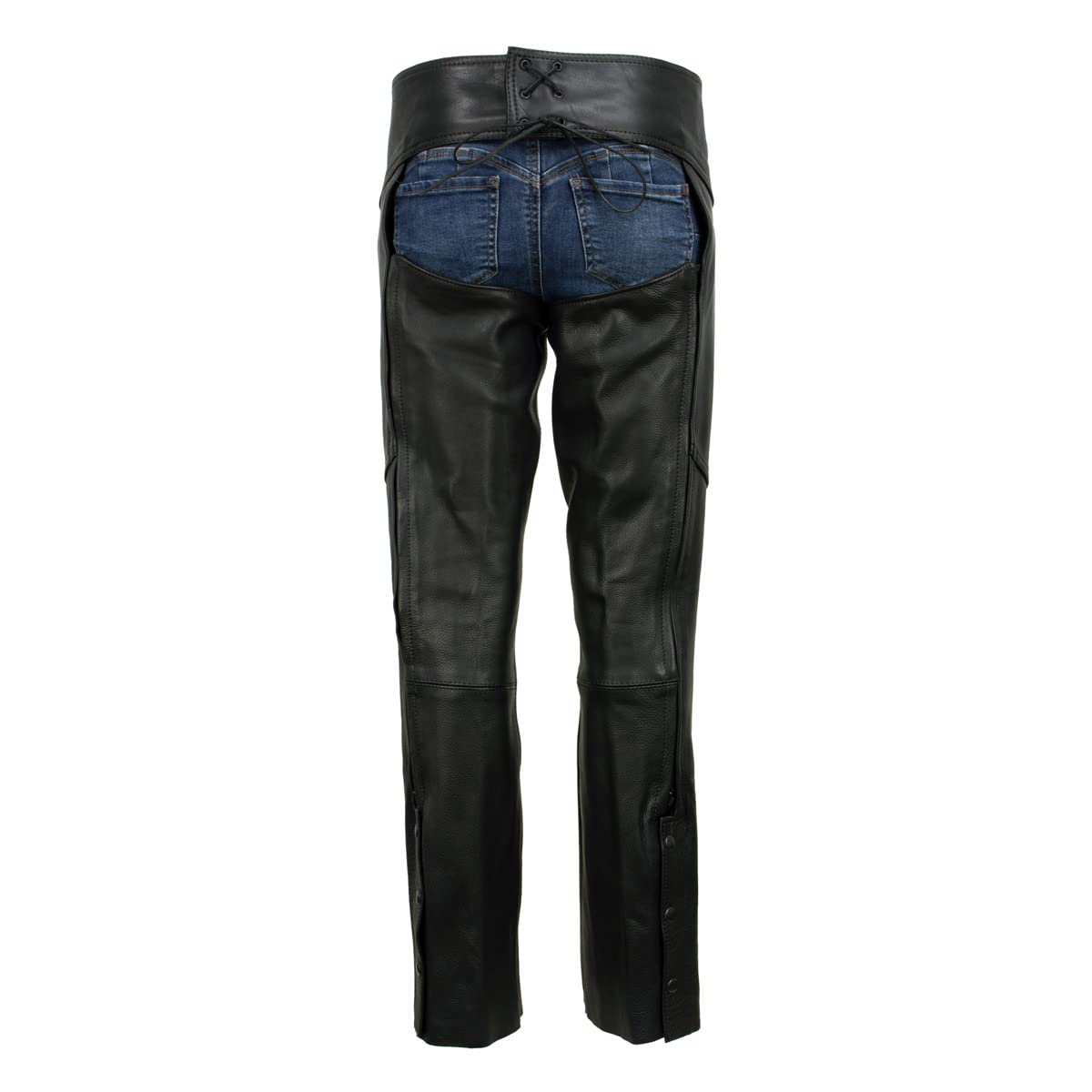 Premium Milwaukee Leather MLCHL5001 Women's Black Motorcycle Chaps - USA Made Genuine Leather for Riding Protection & Comfort - Perfect for Harley, Cruiser & Long Distance Motorcycle Trips