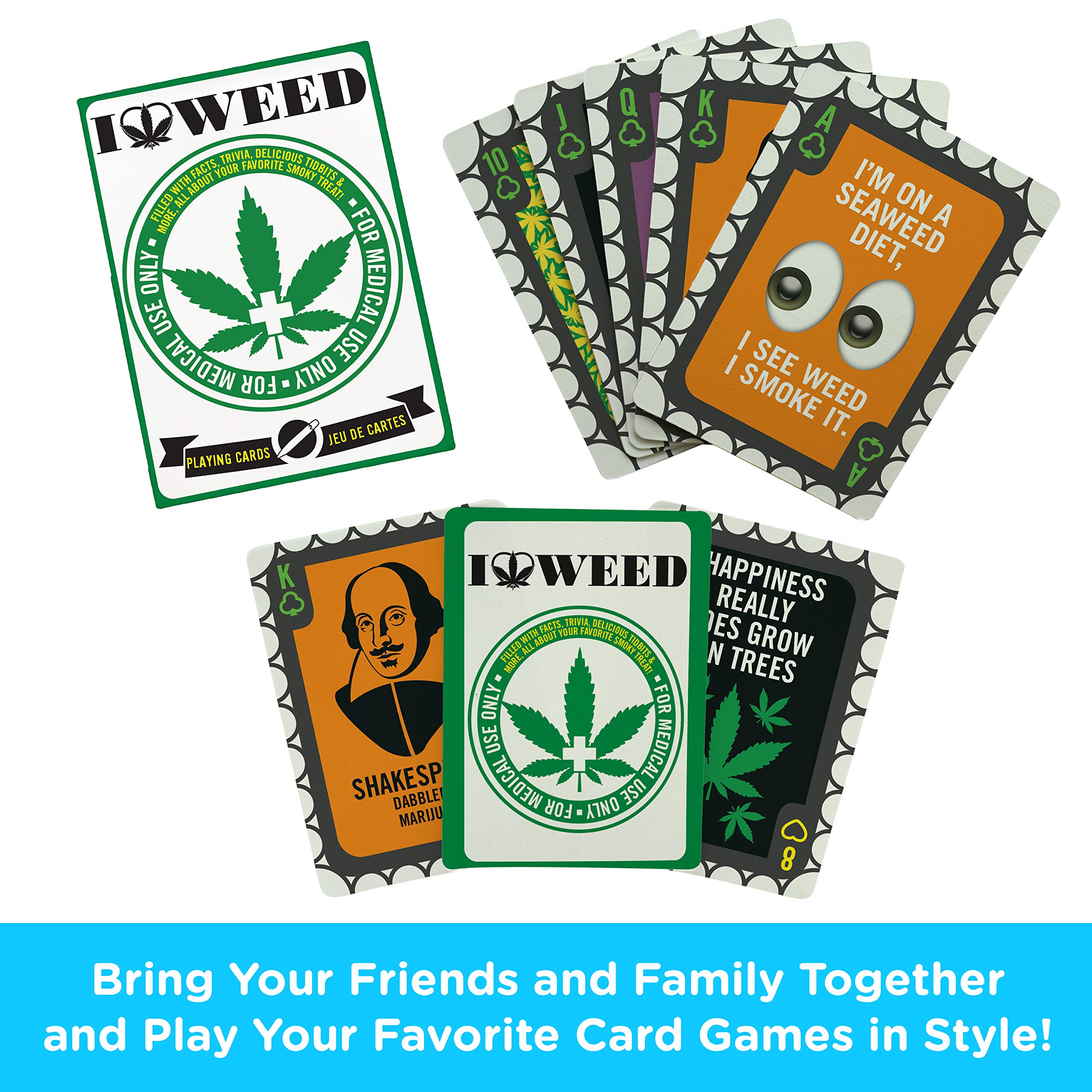 AQUARIUS Weed Playing Cards - Premium Weed-Themed Deck for Poker, Blackjack & Card Games - Collectible Cannabis Merchandise - Standard Poker Size with Linen Finish - Perfect for Game Nights & 420 Parties