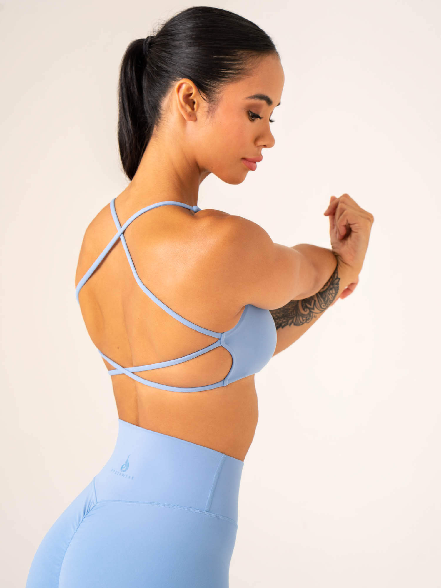 NKD Embody Sports Crop Top - Breathable & Comfortable Blue Workout Shirt for Yoga, Running & Gym