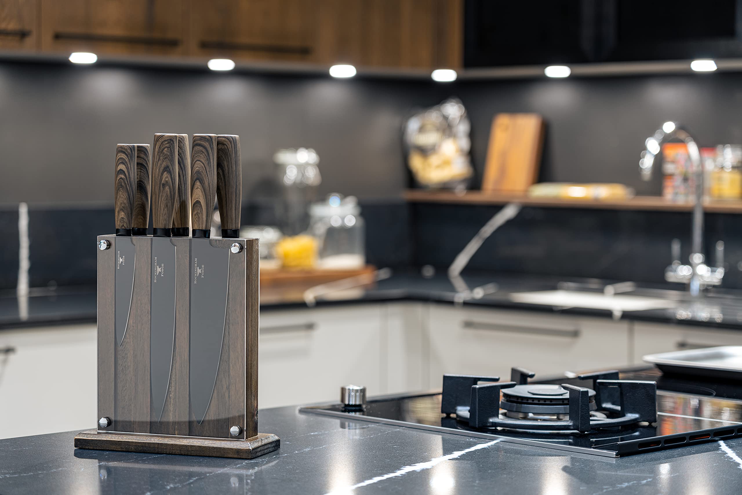 Premium Forester Series 7-Piece Knife Block Set - High-Quality Stainless Steel Kitchen Knives for Professional Chefs & Home Cooking | Perfect for Meat Cutting, Vegetable Chopping & Food Prep