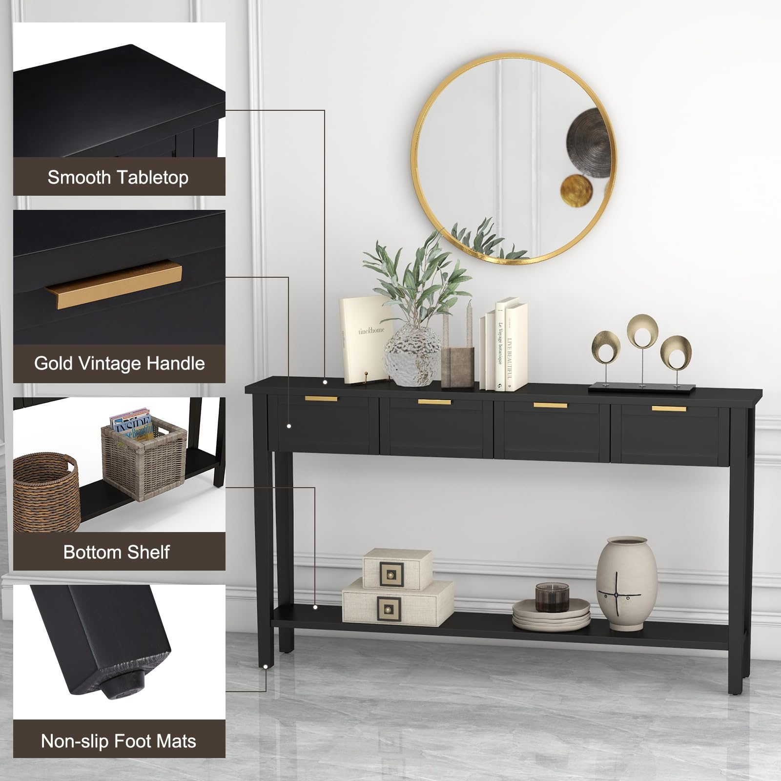 Kinlife Modern Entryway Console Table - 63