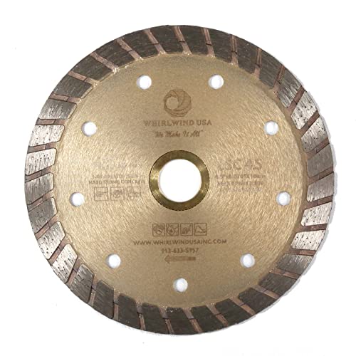WHIRLWIND USA LSC 4.5 Inch Diamond Saw Blade - Dry/Wet Cutting Turbo Angle Grinder Disc for Concrete, Masonry, Brick & Stone - Perfect for Construction, Renovation & DIY Projects
