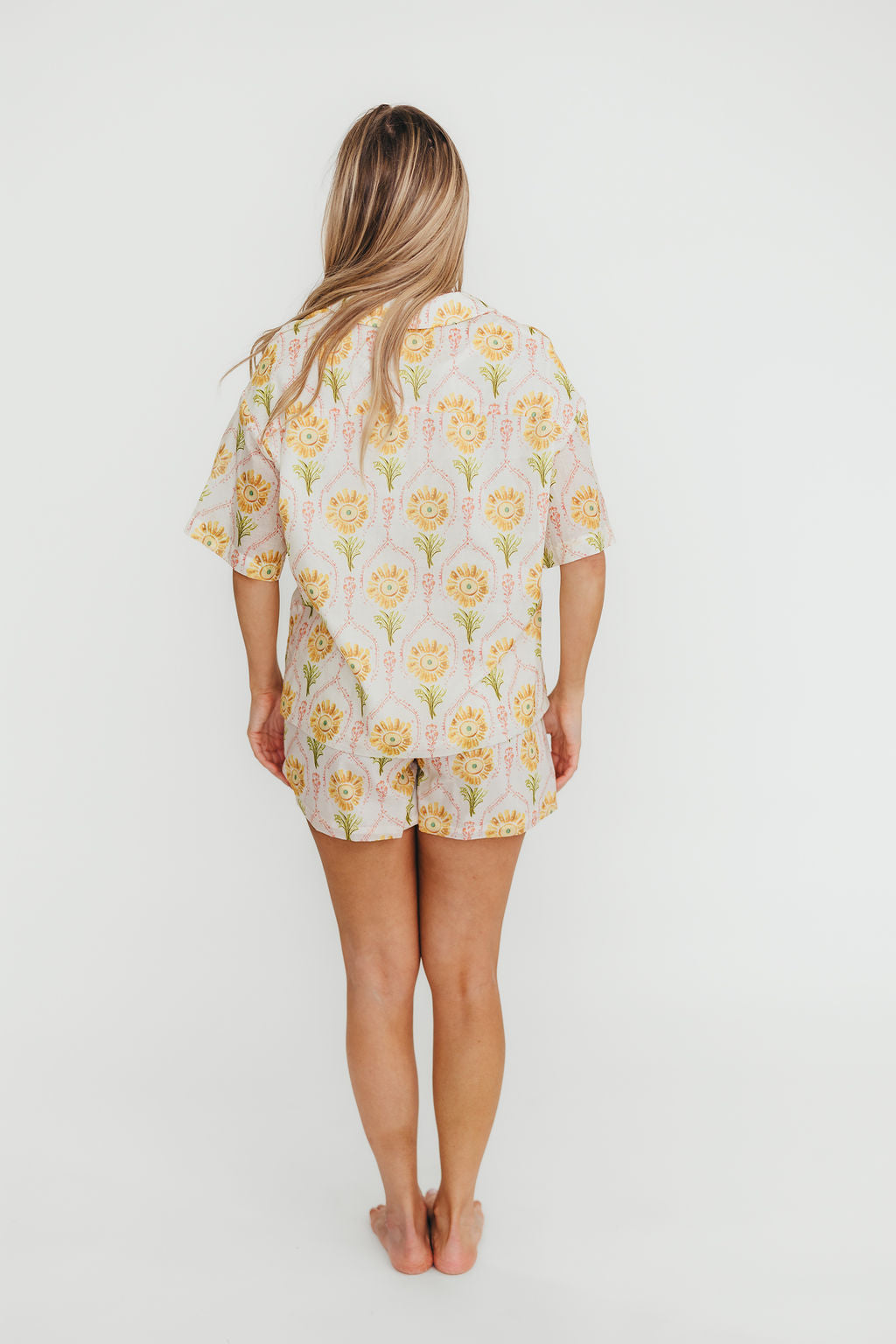 Catarina 100% Cotton Floral Print Shirt & Shorts Set for Women - Summer Outfits, Beach Wear, Casual Comfort