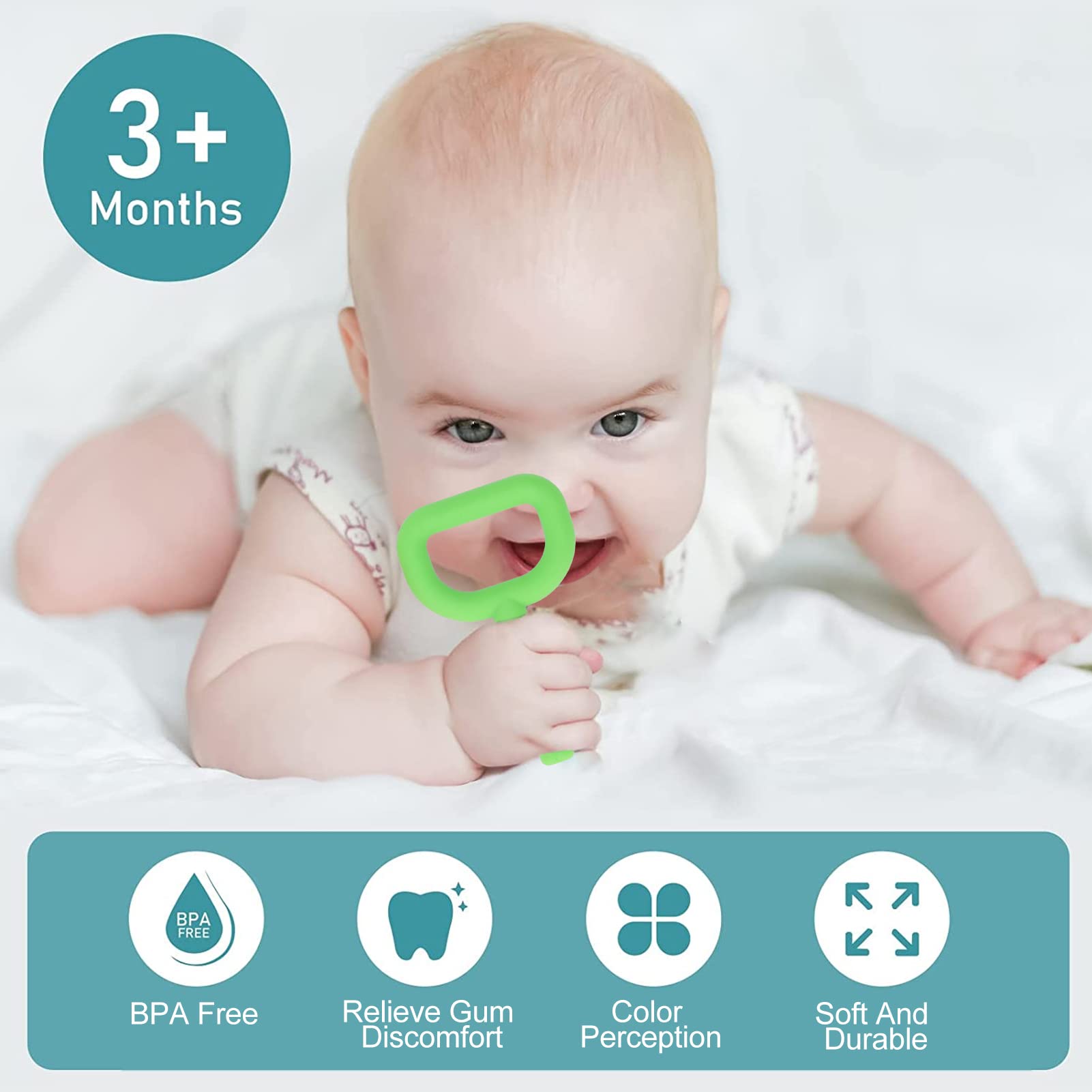 2Pcs Handheld Chew Toys for Kids - D-Shaped Silicone Sensory Teething Toys for Autism, ADHD & Anxiety Relief - BPA-Free Chewable Necklace for Oral Stimulation & Stress Relief - Perfect for School, Travel & Sensory Therapy