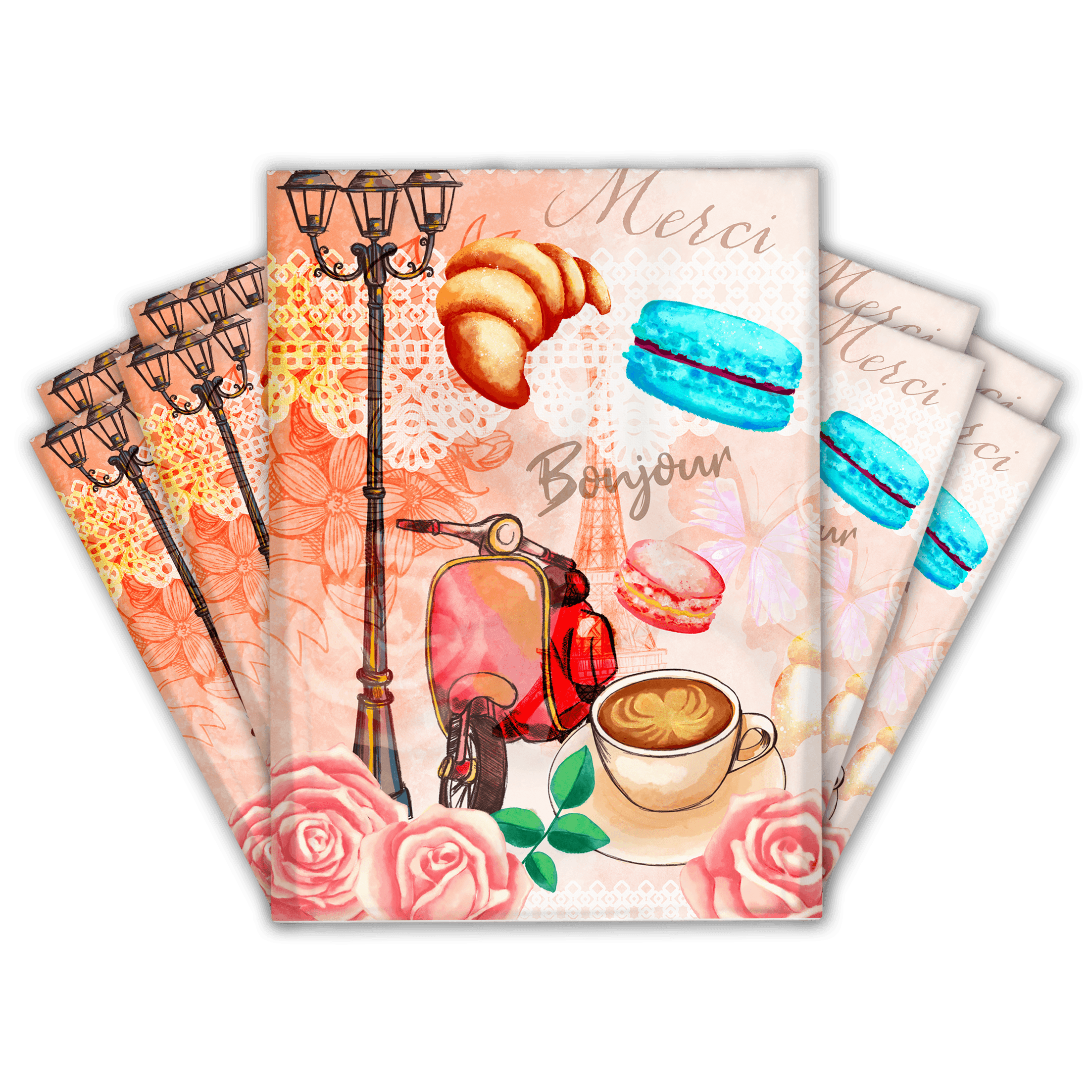 10x13 Paris Themed Poly Mailers - Waterproof Shipping Envelopes, Premium Printed Mailing Bags for Ecommerce, Boutique & Subscription Boxes - Perfect for Clothing, Jewelry & Small Business Packaging