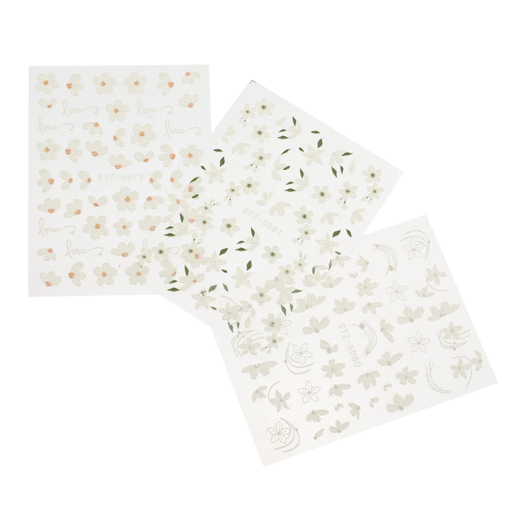 Minkissy Floral Nail Art Stickers - 2 Sets Self-Adhesive Nail Decals for Women & Girls (3 Sheets Each) - DIY Nail Design Accessories for Gel, Acrylic & Natural Nails - Perfect for Manicures, Nail Salons, Home Use, Parties, Weddings & Special Occasions - Great for Spring, Summer, Bridal Showers & Girls' Night Out