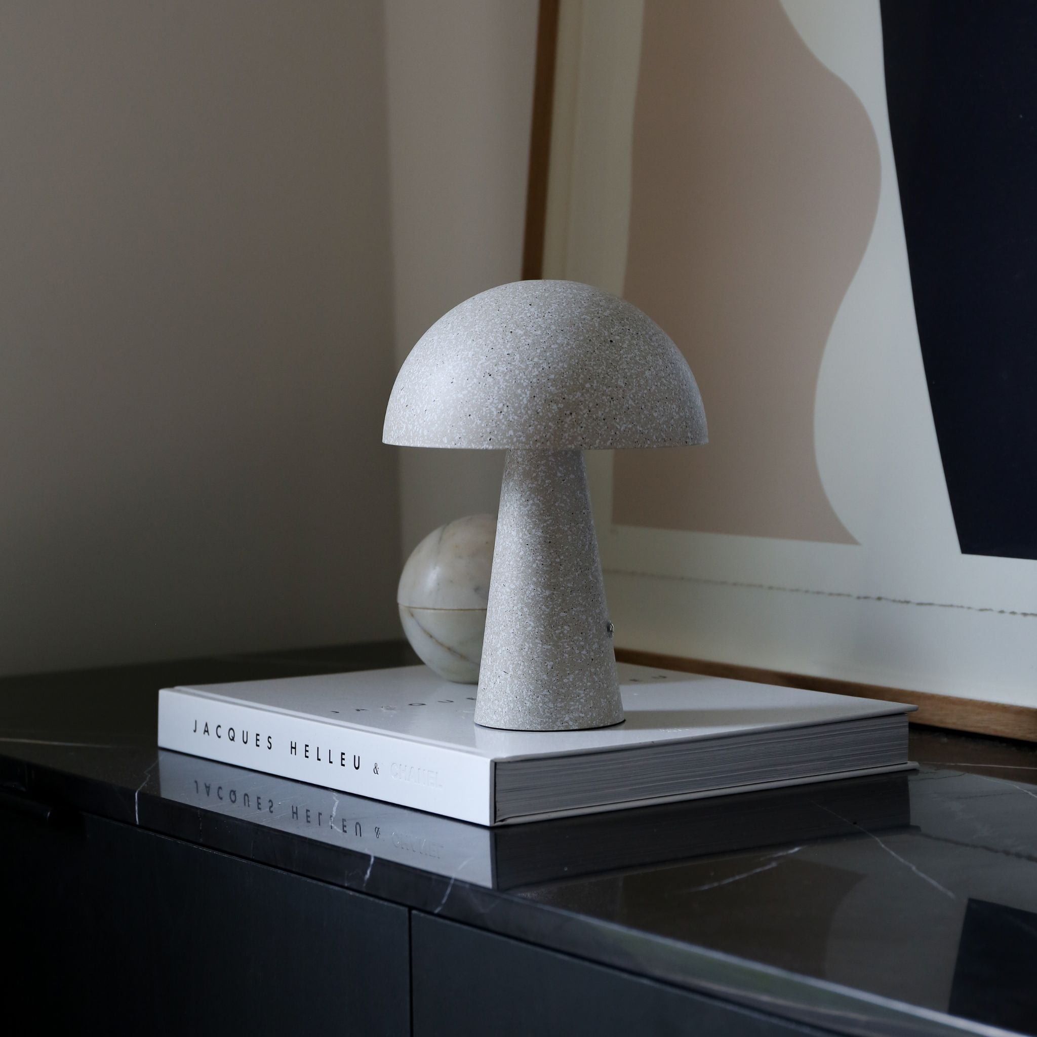 DESIGNSTUFF Loui Portable Table Lamp - Rechargeable LED Night Light, Dimmable & Touch Control, Sand Color - Perfect for Bedroom, Nursery, Office & Travel