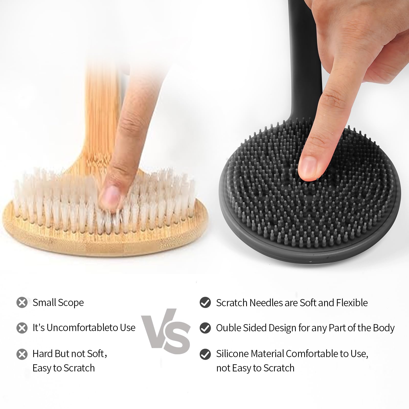 VWMYQ Back Scratcher - 2025 New Full Body Scratcher with Dual Scratch Surfaces, Back Massager & Scalp Massager & Exfoliator - Long Handle Backscratcher for Men & Women - Perfect for Home, Office, Travel and Gift Giving